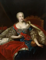 Porträt von Johanna-Elizabeth, Kurfürstin von Anhalt-Zerbst, ca. 1746